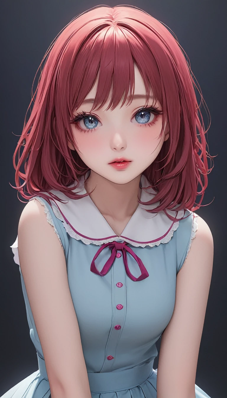 (best quality,4k,photorealistic:1.37),anime,portrait,girl with short ginger hair,hugging a very large teddy bear in bed. The girl has beautiful detailed eyes, soft lips, and a small, petite body with small breasts. The scene is bathed in soft lighting, creating a warm and cozy atmosphere. The colors are vibrant and lively, enhancing the overall visual appeal.
