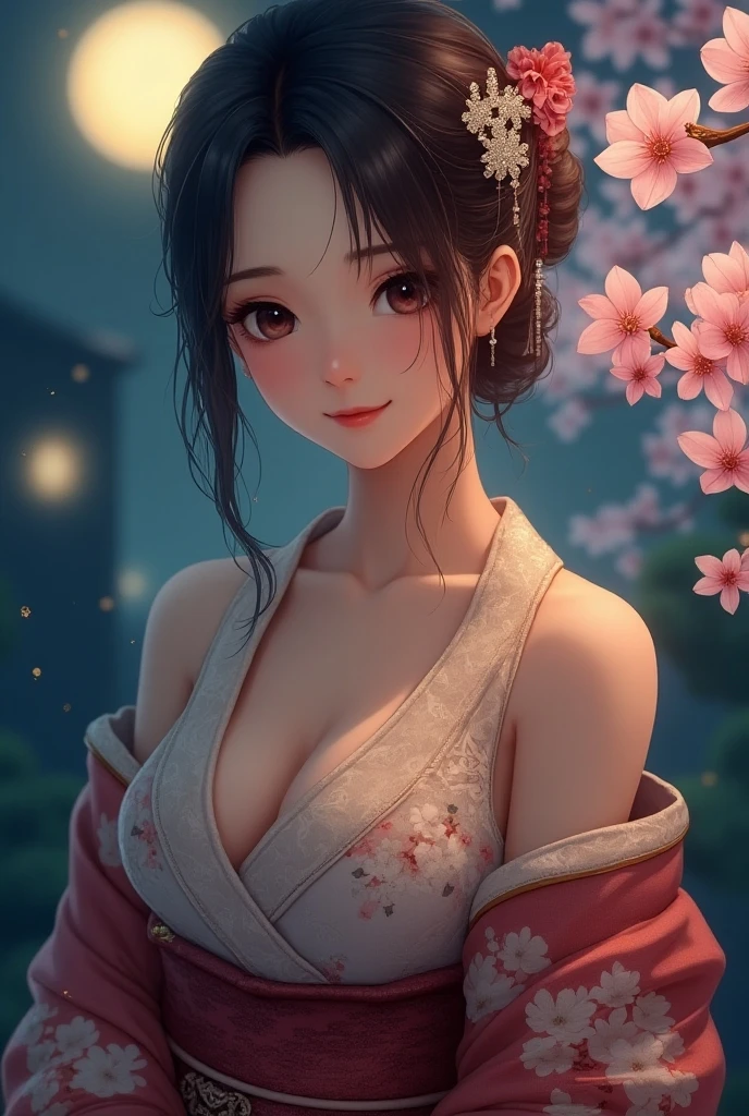 (masterpiece),One person girl,Small breasts,(Make your face bright red),Red Lip,Cleavage,(Off-the-shoulder outfit:1.2),Bust photo,naruto,Long-lasting Forehead Protection,White clothes,Looking into the camera,Sports Late,smile,Hefeng Temple,Big gate,Sakura NS,4K quality,The most beautiful face,White skin,Tian Zhi