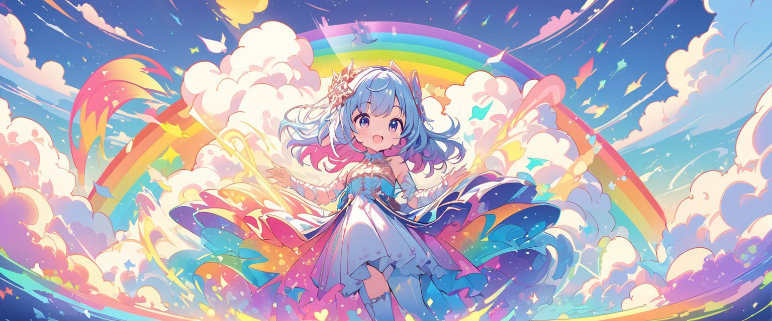 Anime girl with colorful hair and colorful dress, rossdraws pastel vivid, rossdraws cartoon vibrant, Anime Style 4k, Beautiful anime portraits, art germ colorful!!!, ! Dream Art Germ, Beautiful Anime Girls, Anime style digital art, anime art wallpaper 4k, anime art wallpaper 4k, Digital anime art, Highly detailed art gems