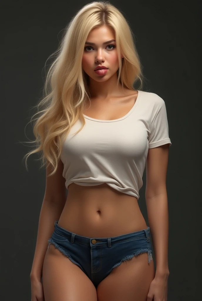 Realistic blonde girl body