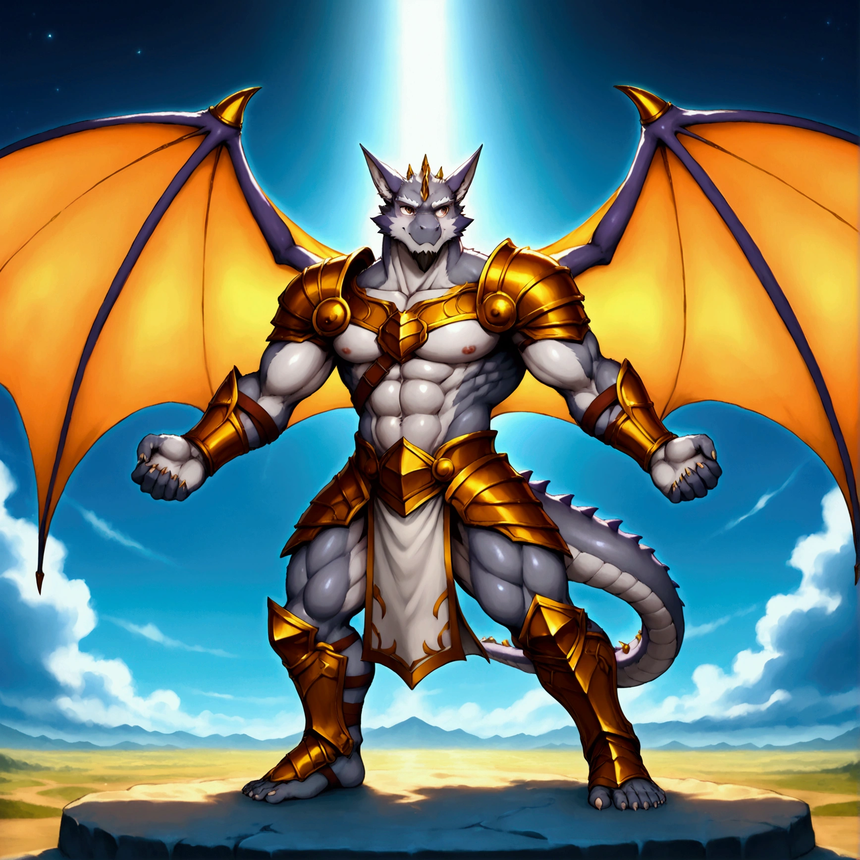 character focus, full body, looking away, dynamic angle, dragon, muscular middle-aged dragon man, silver gray skin, dragon wings, dragon muzzle, dragon face, complete anatomy, perfect proportions, beautiful thigh gap, fluffy body, intricate fur details, beautiful fur texture, BREAK (a detailed dragon one tail), detailed toe, 5toes, 5toes nails, detailed dragon foot, BREAK detailed hands, 5fingers, 5fingers nails, BREAK aesthetic anime face, insanity detailed face, male face, big face, square jawline, aesthetic anime eyes, detailed brown eyes, detailed brown cornea, detailed dark brown irises, detailed pupils, male eyes, big eyes, male eyebrows, innocent look, beautiful beard, BREAK costume clothes, armor, loincloth, perfect composition, fighting, quantum electromagnetic life form force, dynamc pose, BREAK full body in Michelangelo Buonarroti style, housamo style, digital illustration anime, detailed painting landscape, kaleidoscopic swirls, old castle, indoor, full color HDR, BREAK masterpiece, official art, best quality, very aesthetic, absurdres, super fine illustration, great quality, BREAK noise reduction, very highres, large filesize, high quality, 32K, 8k wallpaper, dynamic lighting, BREAK insanity detailed, ultra detailed, intricate details, extremely detailed, detailed texture, an extremely delicate and beautiful, BREAK e621 illustration, osukemo, kemohomo, anthropomorphic, furry, cartoon, harmonious body, pastoral face, virtuous eyes, epic atmosphere