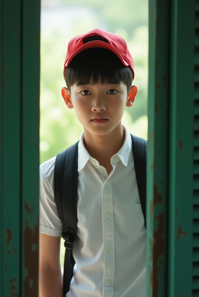 Give me a picture of a where you can see that he goes to school because it is his obligation.