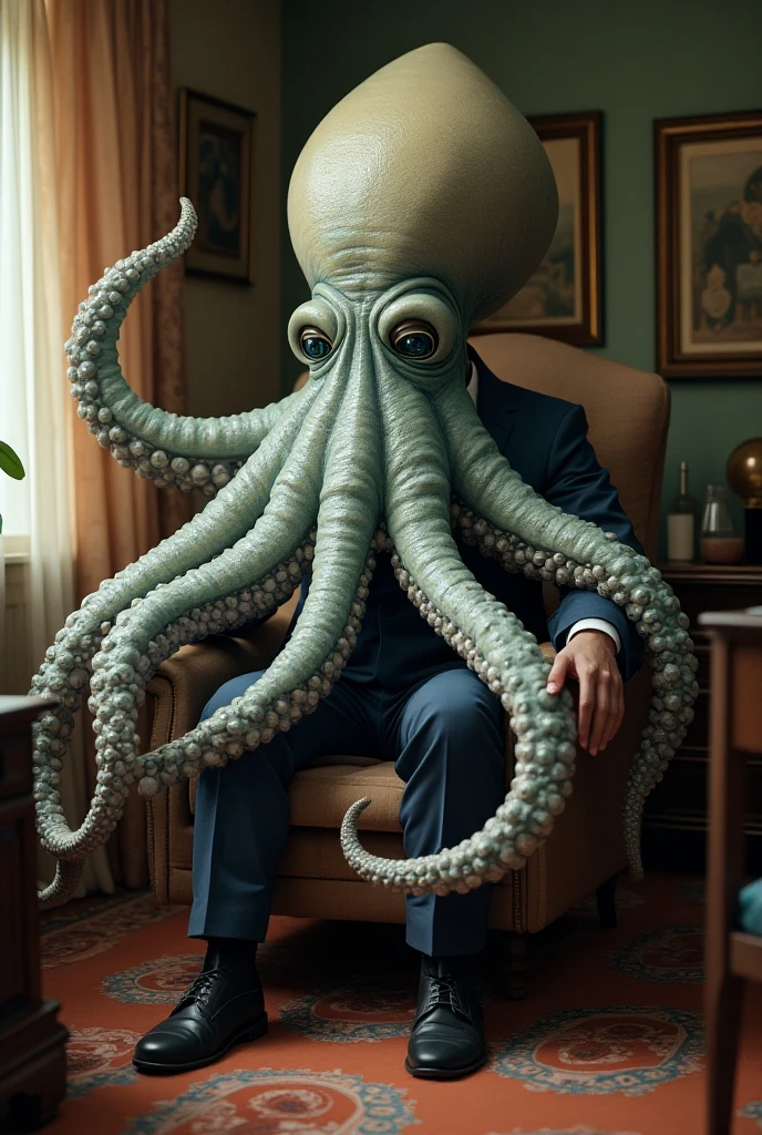 A gentleman cthulhu,intricate detailed face,ornate victorian clothing, ornate hat, monocle, steampunk, dark fantasy, dramatic lighting, cinematic, chiaroscuro,  (best quality,4k,8k,highres,masterpiece:1.2),ultra-detailed,(realistic,photorealistic,photo-realistic:1.37)