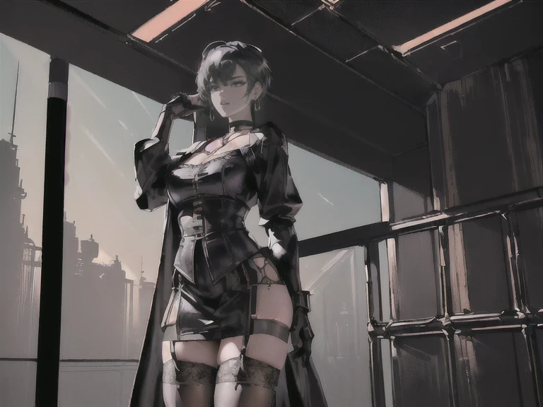 fishnets, ((solo, solo focus, solo girl,1girl))++,(evil dominatrix shadybug Marinette Dupain-Cheng)+++,low_twintails, red_hair, two tone hair, multicolored_hair, black_hair, solo, short_hair, high_heels, garter_straps, thighhighs, piercing, bare_shoulders, collar, nipple_piercing, red_eyes, thioots, corset, boots, lips, small_breasts, standing, looking_at_viewer, no_panties, gloves, makeup, garter_belt, full_body, lipstick, black_legwear, thighs, thick_thighs, parted_lips, coat, shiny, cleavage, dress, strapless, black_footwear, evil_red_eyeackground, large_breasts, areolae, shiny_skin, choker, grey_background, red_lipstick, black_gloves, blush, pubic_hair, detached_sleeves, no_bra, cumdrip, personification, high_heel_boots, black_lipstick, tattoo, elboloves, eyeshadow, bdsm, smoking, bangs, watermark, off_shoulder, strapless_dress, paris background, empty red eyes,(Realistic:1.2), (Masterpiece:1.2), (full-body-shot:1),(cowboy shot:1.2), neon lighting, dark romantic lighting, (Highly detailed:1.2),(Detailed Face:1.2), Colorful, A detailed eye, (Detailed landscape:1.2), (natural lighting:1.2), near((evil fall Marinette Dupain-Cheng) by Giger ((evil fall Marinette Dupain-Cheng) by Vincent Di Fate: Aidyllery, Anamorphic Shot, ((evil fall Marinette Dupain-Cheng) of the Abyss, intricate complexity, rule of thirds, face by Artgerm and WLOP,