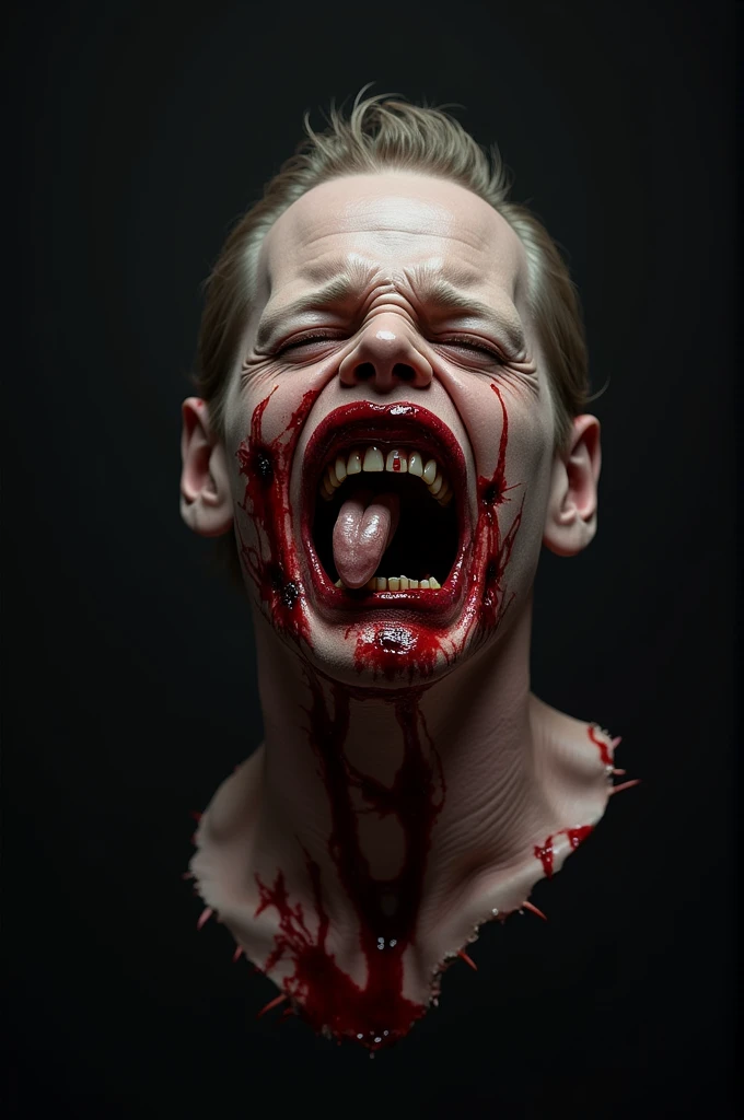 Surreal art, statue, white plaster,  horror, horrific, anxiety, anguish, hatred, self loathing, misery, depression, melancholic, the end of all happiness. A statue that represents all the hideousness that a schizophrenic has to endure. Demonic entities constantly hissing in their ear. Ugly faces from hell revealed in every shadow, sprawled across every surface especially if it is reflective. The ugliest, most worthless entities you can ever imagine. Makes you want to kill yourself or someone else instead of hearing or seeing them again. Show the head broken open and demonic faces coming out of it.  Ultrarealistic, photorealistic, cinematic photography, cinematic lighting, cinematic portrait, portrait photography, realistic, realism, ultra detailed, UHDR, full focus, highest quality, hyperrealistic, 3D Rendering, 8K Octane, Cinematic, Cinematography, attention to detail, Best Quality, Award Winning, Masterpiece
