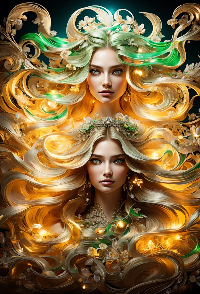 "Create a woman with lush curly hair and piercing yellowish eyes. Describe the curls of her hair as a cascade of perfectly formed spirals, with a mix of shades ranging from reddish-brown to bright gold. The curls dance around the face, providing a vibrant look and full of personality.
The character's eyes are an intense yellow, similar to the rays of the sun that illuminate a field of flowers. They radiate energy and wisdom, imparting a captivating glow. The yellowish eyes reflect a mixture of emotions, revealing a confident and determined woman.
This charming woman with curly hair and yellowish eyes is endowed with a charismatic personality. She is passionate about art and creative expression, with a curious mind and a free spirit. Her adventurous nature leads her to explore new places and immerse herself in different cultures. She is resilient and courageous, always ready to face challenges and pursue her dreams.
In addition, her kindness and empathy are evident in her welcoming smile and the kind words she shares with others. She values authentic connections and inspires those around her to embrace their own uniqueness.
This woman with curly hair and yellowish eyes is an example of beauty that goes beyond outward appearance, highlighting the importance of self-expression, confidence and compassion." --auto --s2