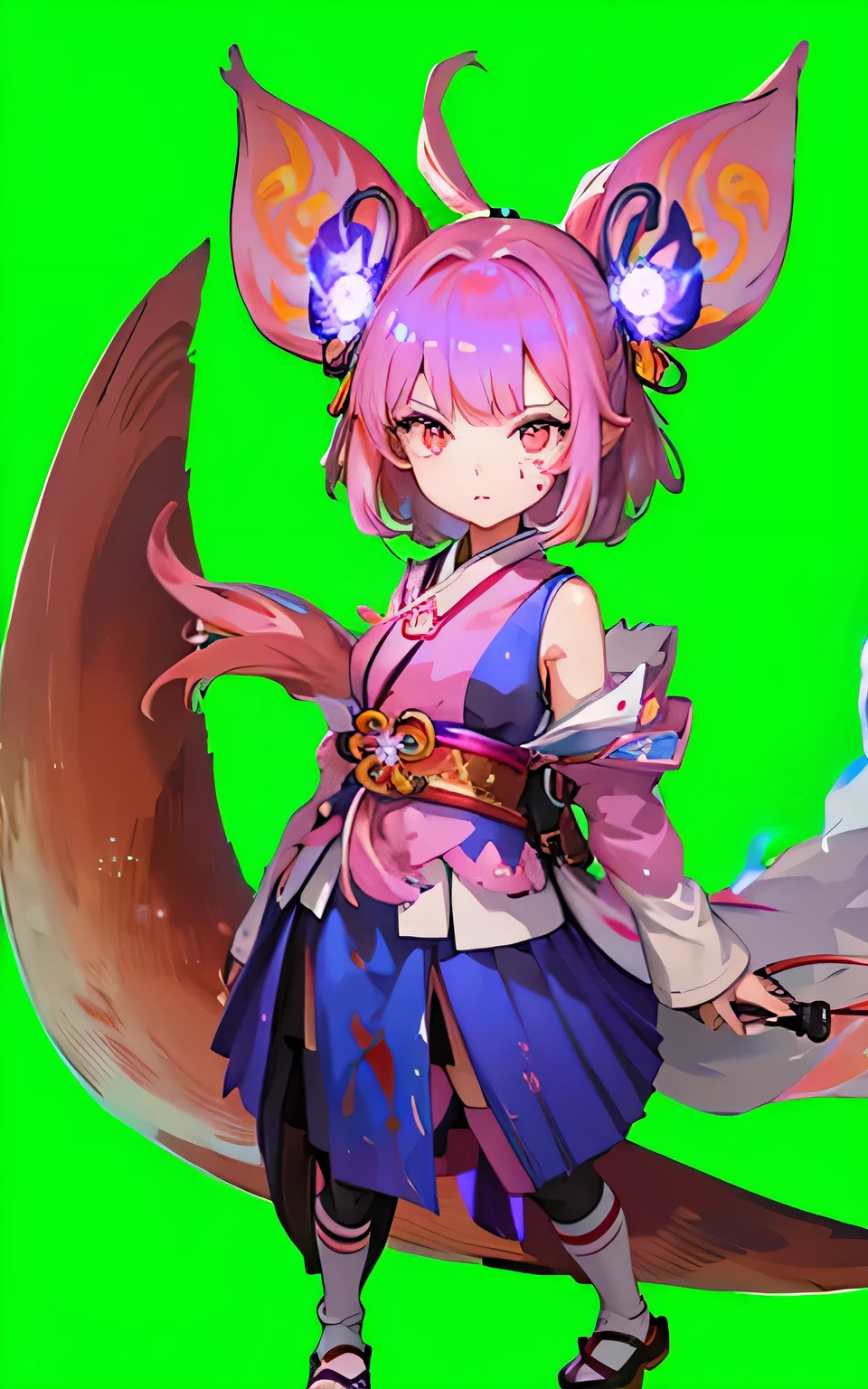 yae miko,Wield a long whip,Lightning effects,8K ultra-high image quality,Uju