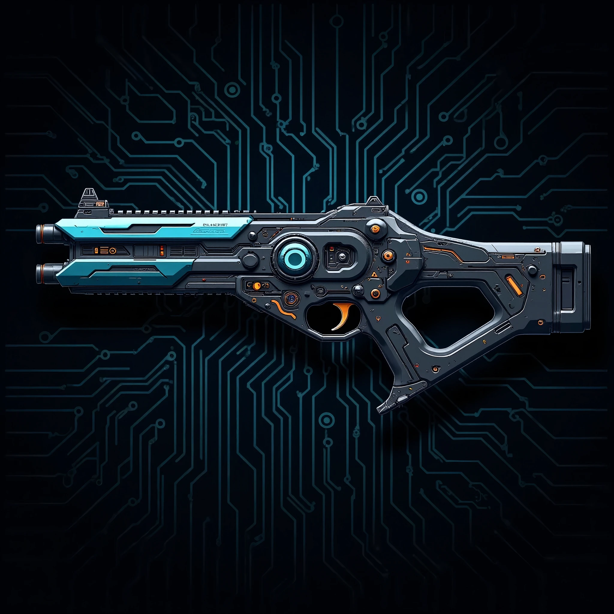 (masterpiece:1.2, best illustration,Super detailed),(Cyberpunk design drawing of a gun based on navy blue and black:2.0),( Laser Guns :2.0),(Energy Guns :2.0),(abstract cyberpunk electronic circuit pattern on black background:2.0)