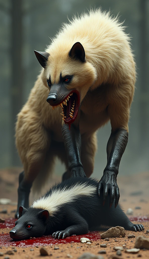 Drawing a wolf sitting on the shoulders of a dinosaur