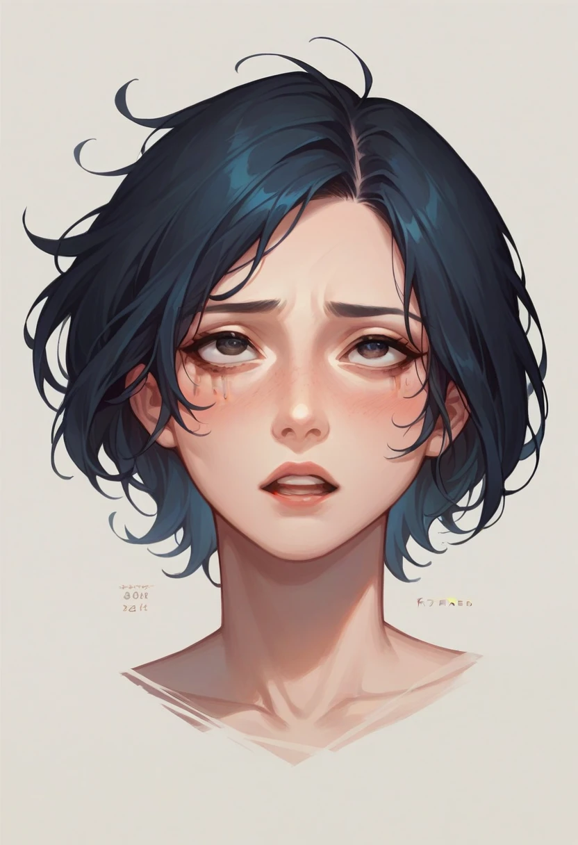 (masterpiece), best quality, expressive eyes, perfect face, 1950s woman, 20 year old, short neck length black hair, being fucked, poses, triste llorando