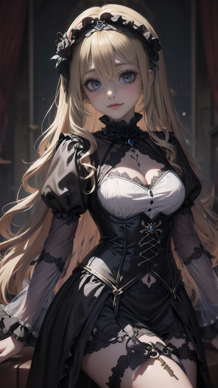 , (((gothic))),  A young woman stands among elaborate decorations 、 captivating scene  , she was adorned with hair accessories、she is medium length, Wavy golden hair..。.。Super mini skirt with frills, sheの表情は自然だ,  calm expression . she wore a frilly-sleeved miniskirt and a tight corset....、she&#39;  wears a gorgeous off-the-shoulder white dress  。,  creates a whimsical and romantic atmosphere  . sheのポーズはリラックスしている,  rear view of posture、she is lifting her skirt with both hands。  white panties 。 camel toe 、 そしてsheは&#39;Turn slightly to the side,  rear view of posture、  gives a sense of contemplation and contemplation  . The background is vivid, Blooming flowers and intricate designs,  is whimsical and creates a romantic vibe  . 背後から差し込む自然光がsheの周りに柔らかな輝きを放つ...., The delicate details of the costume、Enhance the vibrant colors of the landscape.  I wear black stockings with delicate shoes  ...., Taking the audience into a dream world. A woman standing in a courtyard wearing a dress and boots, (((watercolor))), Anime with beautiful animated art  , Anime with beautiful animated art  work, Kschat Krentz Key Art Feminine, Gway's , Anime Art Nouveau, Detailed Key Anime Art, Anime full body illustration , barrel ,  Pixiv Digital Art,  Beautiful fantasy anime 
