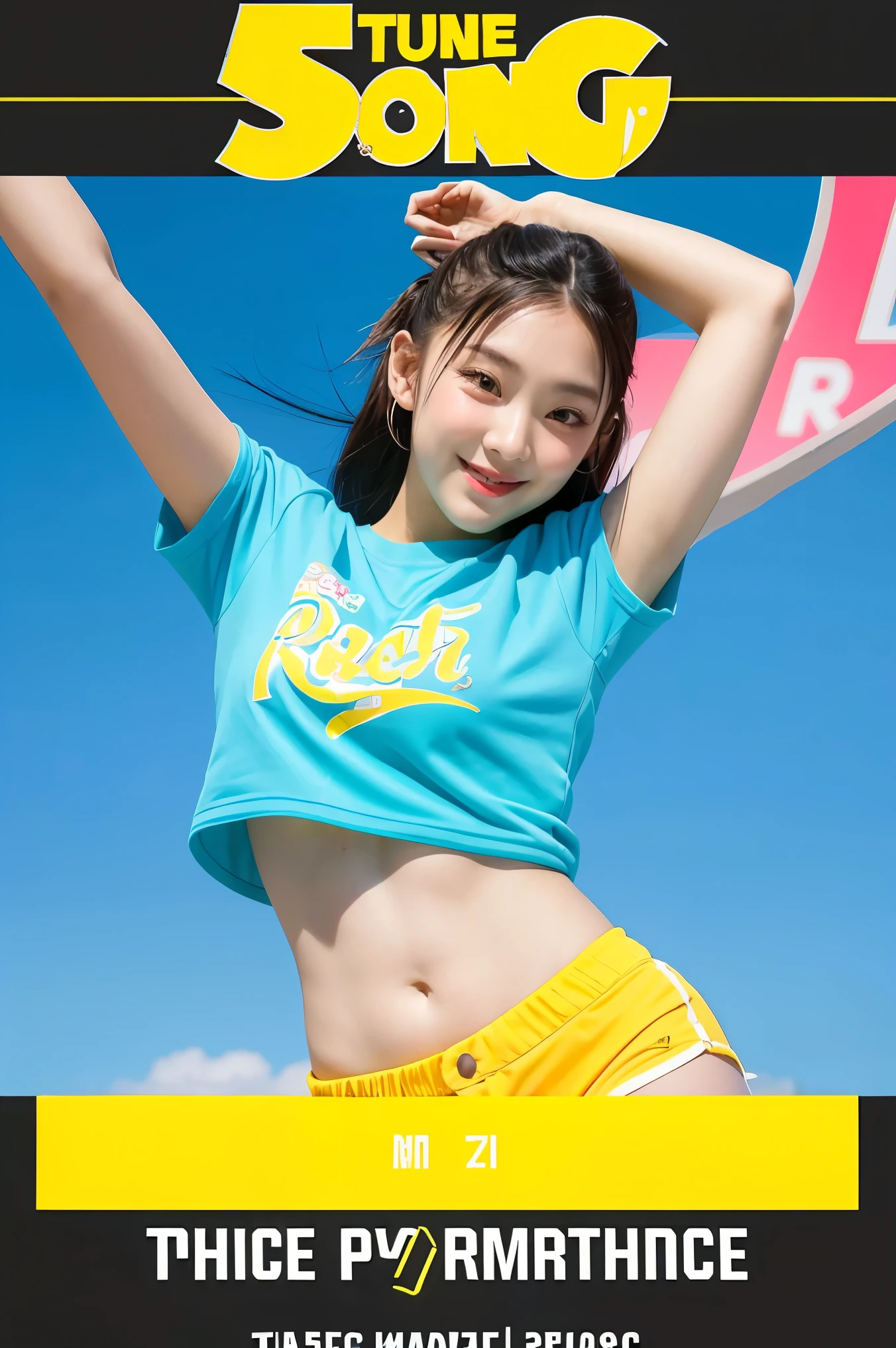 highest quality、8k、No makeup、masterpiece、Ultra-high resolution、Clear photos、Realistic、Professional Lighting、(Japanese beautiful girl、15-year-old junior high school student)、Cheerleader、smile、(Very beautiful and small breasts、Beautiful cherry-colored areola、Large erect nipples)、Ultra slim、Tight waist、Slender body、Thin legs、Small butt、Shaved、smile、Field、Under the blazing sun、(Wearing a tight Cheerleader uniform、The chest is open wide and her breasts are exposed、Her clothes are rolled up and her small breasts are completely visible、I can see you naked、topless)、(mini skirt、No panties under the skirt、The genitals are visible)、(Jump towards the camera:1.8、Jump High:1.8)、(with legs wide open,)、(I flipped up my skirt)、(She gets excited and shows off her private parts)、Full body photo:1.4、Jump with legs wide open and expose your private parts、Her clothes are rolled up, exposing her breasts！