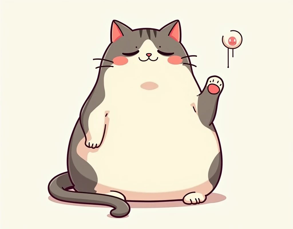 cat大戦争, cat, Full screen, Cat in line art, Round Cat, Fat Cat, Charm, Deformed cat