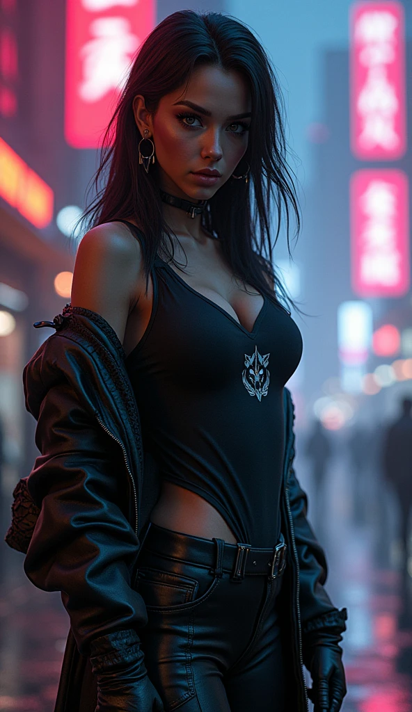 Cyberpunk beautiful girl wet body big chest Indian girl ultra realistic face ultra realistic body suprim details 8k