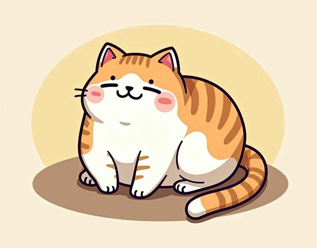 cat大戦争, cat, a lot, Full screen, Cat in line art, Round Cat, Fat Cat, Charm, Deformed cat