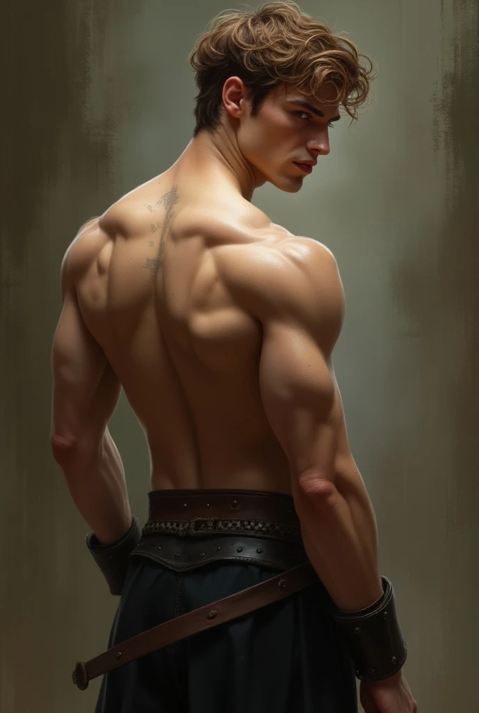 score_9, score_8_up, score_8, (((Single character image.))) (((1boy))) (((Dressed in medieval fantasy attire.))) (((This male character is y and virile.))) Human male for a wild and exciting fantasy setting. Upper body only. Dark black eyes and dark eyes with an intense stare that increases his attractiveness. Warrior. Handsome. Devious smirk. Intense. Strong. Muscular. Tattoos. Fitness. Black and silver themed attire. Tan complexion. Appears sullen, forlorn and darkly romantic. He seems stoic and aloof which makes him all the more attractive. Background is an eerie dungeon. best quality:1.0,hyperealistic:1.0,photorealistic:1.0,madly detailed CG unity 8k wallpaper:1.0,masterpiece:1.3,madly detailed photo:1.2, hyper-realistic lifelike texture:1.4, picture-perfect:1.0,8k, HQ,best quality:1.0,