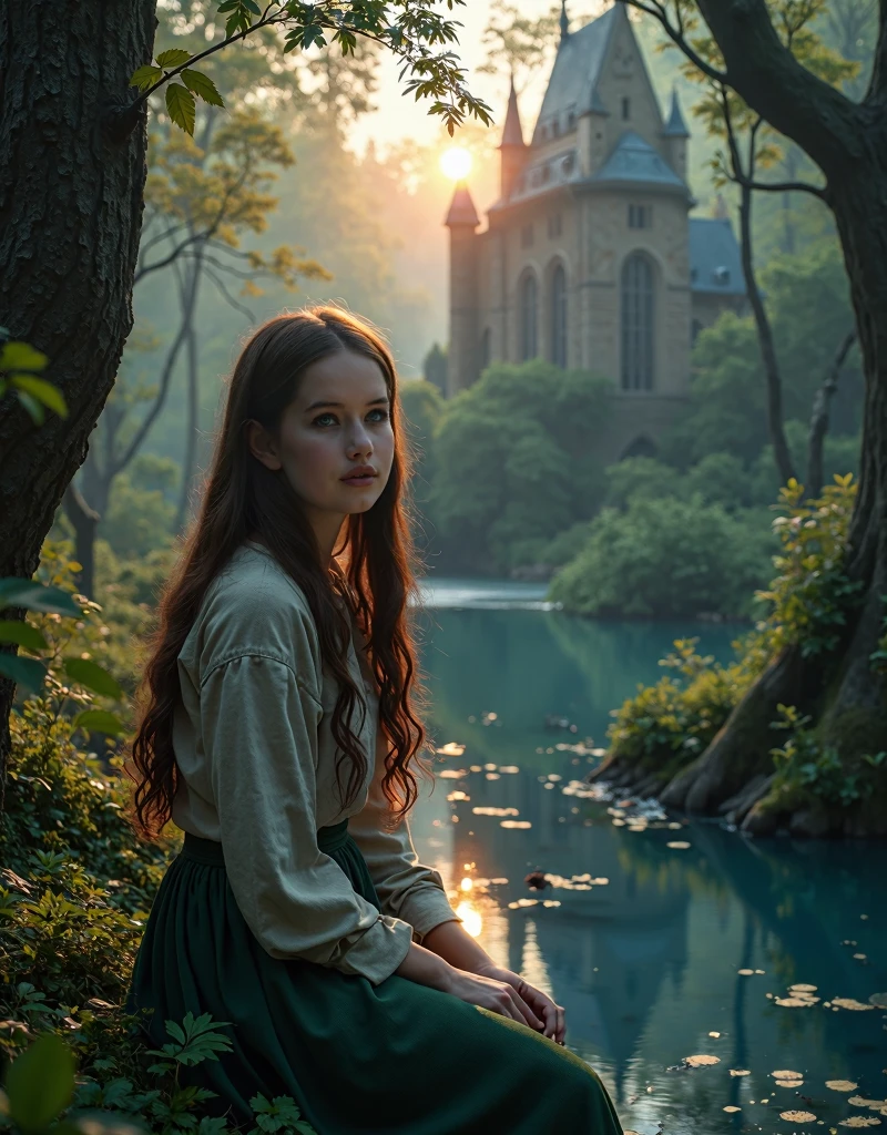8K, photorealistic photos. 15-year-old Anna Popplewell in the scenery ...