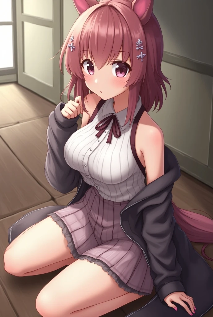 Pregnant women、Nipples、Breast milk、Peeing、pubic hair、Armpit Hair、side、Sweat、body paint、Beautiful Face,1 girl, ((yandere, yandere simulator, crazy, reflection), (long hair, gold eyes, bright eyes, blush, high school uniform), kneeling, looking at us, crazy smile, evil smile, crazy face, evil face, dark face, (horror, dark)