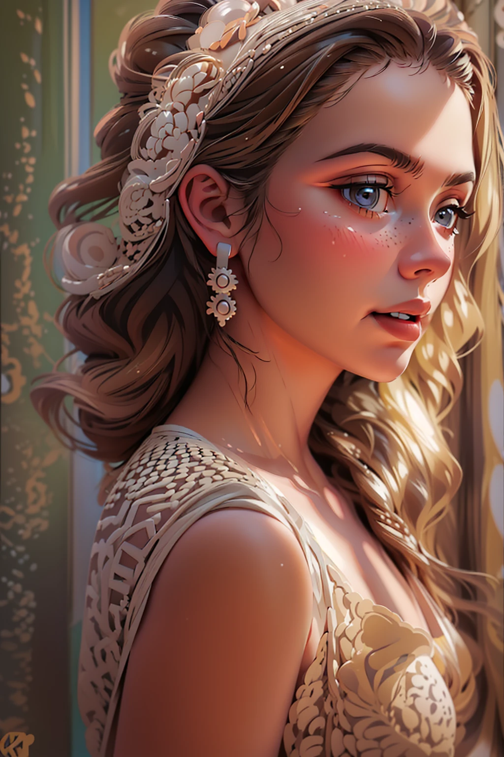 beautiful woman by ausk, 1 girl, beautiful detailed eyes, beautiful detailed lips, extremely detailed face and portrait, long eyelashes, elegant fashion dress, intricate details, delicate facial features, serene expression, cinematic lighting, warm color tones, photorealistic, ((best quality,4k,8k,highres,masterpiece:1.2),ultra-detailed,(realistic,photorealistic,photo-realistic:1.37)),8k, 50mm lens, natural lighting, dramatic shadows, award winning portrait photograph