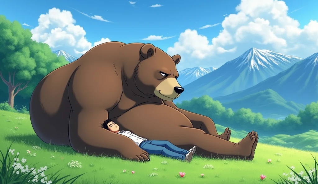 A large daddy male gorilla who is laying on his back with a similar male muscled gorilla sitting on top on his massive penis, mutual orgasm, seamen rolling down belly, faces gasping in pleasure, romantic, homoerotic, naked, large testicles, large penis, looking into each other's eyes, cherry blossom, warm tones, love, hyper realistic, highly detailed, 8k, photorealistic, intricate details, dramatic lighting, oil painting, cinematic composition, volumetric lighting, chiaroscuro, muted colors, lush foliage, vibrant colors, dramatic shadows, depth of field, dramatic pose, emotive expression, beautiful cherry blossoms, serene atmosphere, tender embrace, intimate moment