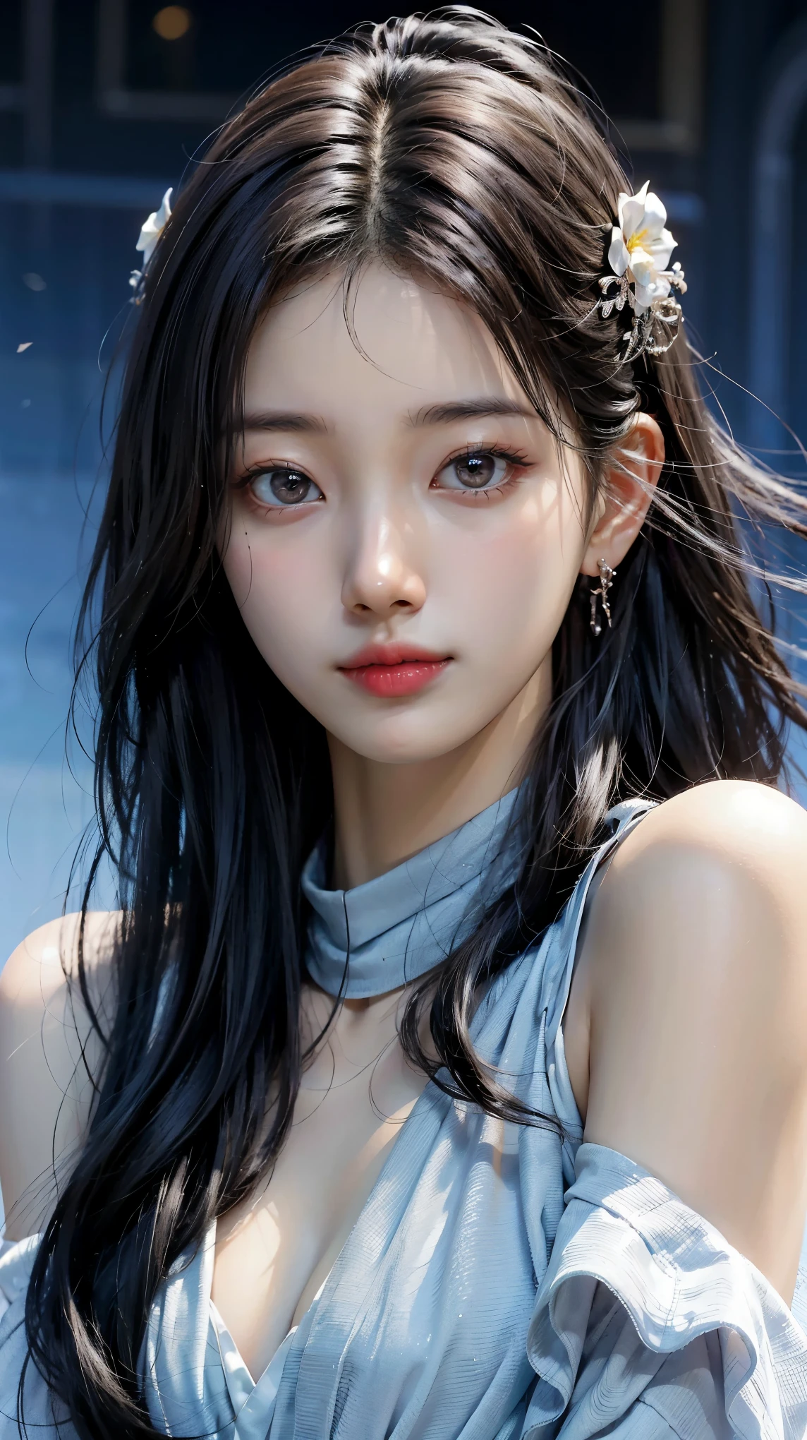 (masterpiece), (top class), (highly detailed), (illustration), (1girl), looking at the viewer, (interview), beautiful detailed eyes, delicate and beautiful face, floating, (high saturation), (shining), blue sky, bright and beautiful face, the skin is young and radiant, fair and radiant, the best appearance, very beautiful, big eyes shine with transparent sky blue light, beautiful and wonderful beautiful girl,