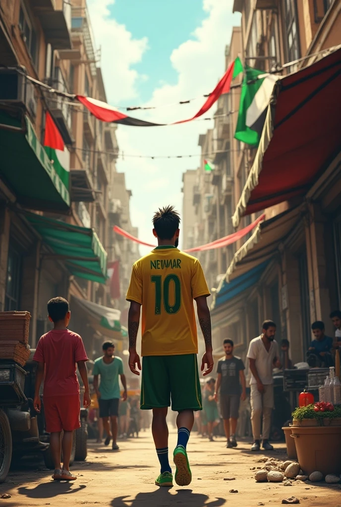 Harjun, un jeune footballeur dans la 24eme d'age se tenant au milieu d'un ode de zombies