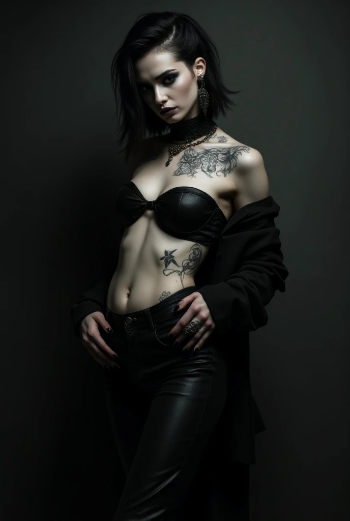 ana de amras, sexy, goth, nude, full posture