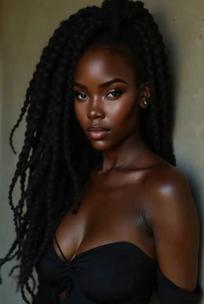 black girl with dreads with no clothes