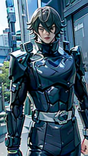  ( Best Quality), ( Best Quality), (Overall view)   beautiful and sexy young Kamen Rider, Toned and muscular,  with a cool and handsome face, Sharp Eye