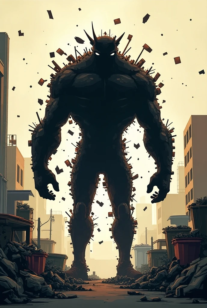 (best quality,4k,8k,highres,masterpiece:1.2),ultra-detailed,realistic:1.37,a huge muscular giant monster destroying city,cityscape,crumbling buildings,panicked citizens,fire and smoke billowing from destroyed structures,debris flying in the air,damaged vehicles and rubble scattered on the streets,dark and ominous lighting,gloomy atmosphere,powerful and menacing presence,dynamic and chaotic composition,destructive force of nature,piercing red eyes of the monster,roaring and growling sounds,traces of destruction left in its wake,skyline in ruins,flashes of fire and explosions,people running for their lives,ashen skies,dramatic perspective,wreckage and destruction everywhere,unstoppable force,immense size and scale,massive hands and powerful muscles,unleashed fury,concrete and steel crumbling like paper,monstrous and terrifying,building fragments crumbling and falling,shattered glass and twisted metal,devastation and chaos,streets filled with panic and fear,horror and awe.