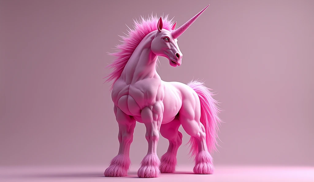 Male , white body, white skin, equine, anthro unicorn, Muscular, femboy, solo, thin waist, small waist, hand on waist, thick thighs, round ass, hourglass figure, pink hair, high heels, soft chest, smile, seductive pose, naked, horse penis, balls, submissive, presenting butt, back view, looking back at viewer, backsack, spread butt, visible anus, low angle view, squatting