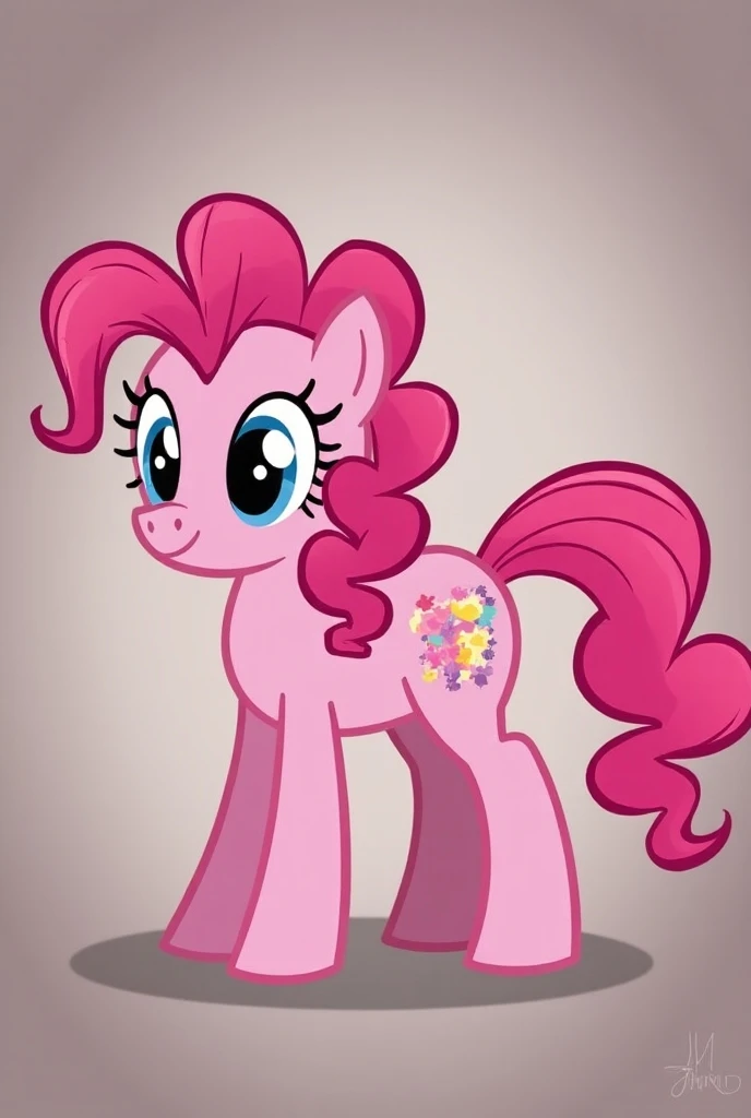 source_cartoon, rating_safe, watercolor painting, painting, Pinkie Pie, source_pony, fully body, standing, looking at viewer, pose, score_9, score_8_up, score_7_up, score_6_up, score_5_up, score_4_up