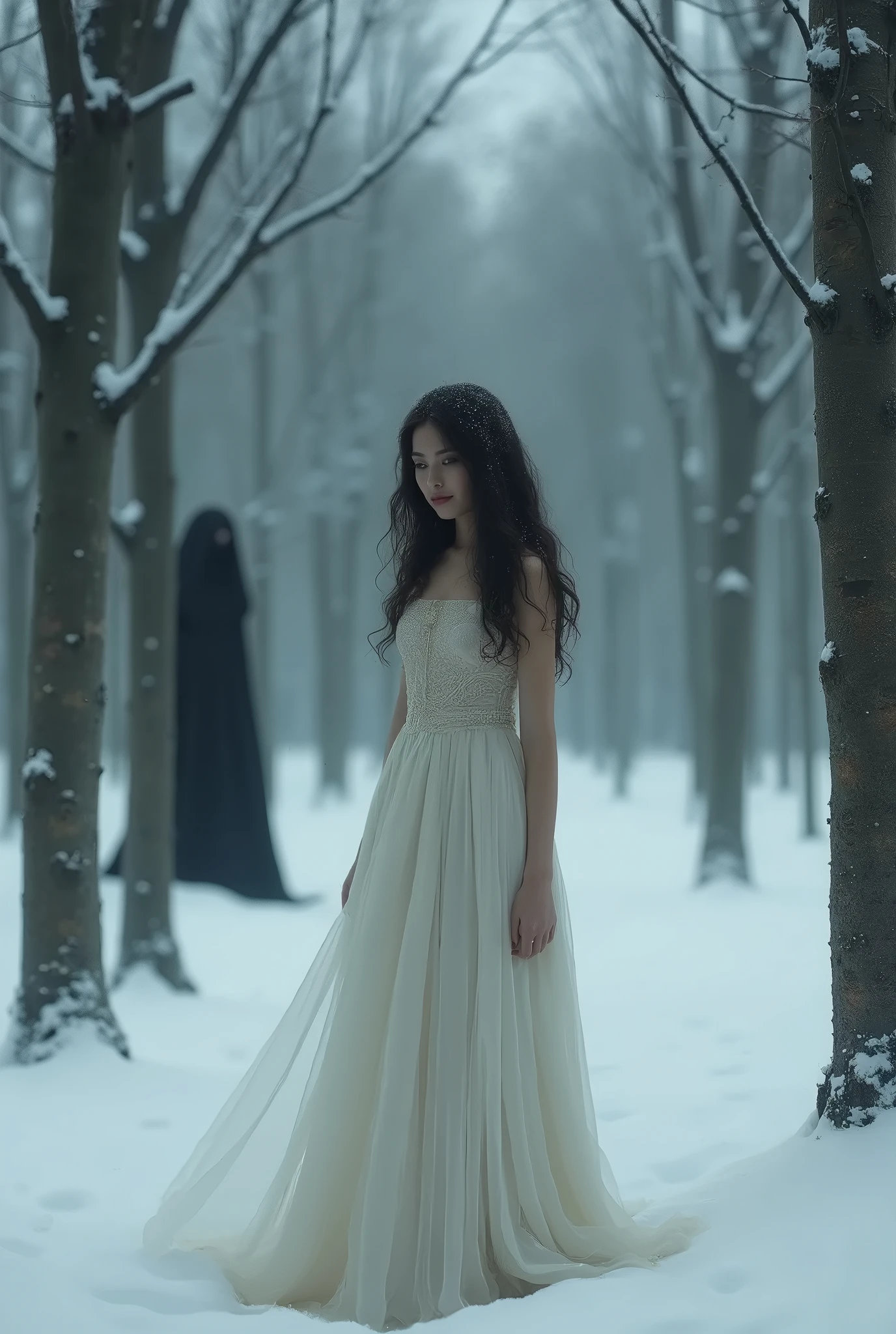 "An extremely sexy Russian woman is wearing lingerie and posing in a public school. She is in a full body pose, exibindo seu cabelo ruivo. The setting is a winter forest, com textura natural da pele lisa da modelo. The image will be captured with a 24mm lens, offering 4K textures for maximum quality. The lighting will be soft and cinematic, com uma foto crua para garantir o fotorrealismo. The scene will be intricate, elegante e altamente detalhada, with sharp focus to highlight every detail. The appearance will be cinematic, com tons suaves e detalhes insanos. The image will be hyper-detailed, with low contrast and dark colors to create a mixed exposure. The final result will be in HDR, criando uma atmosfera deslumbrante e cativante."