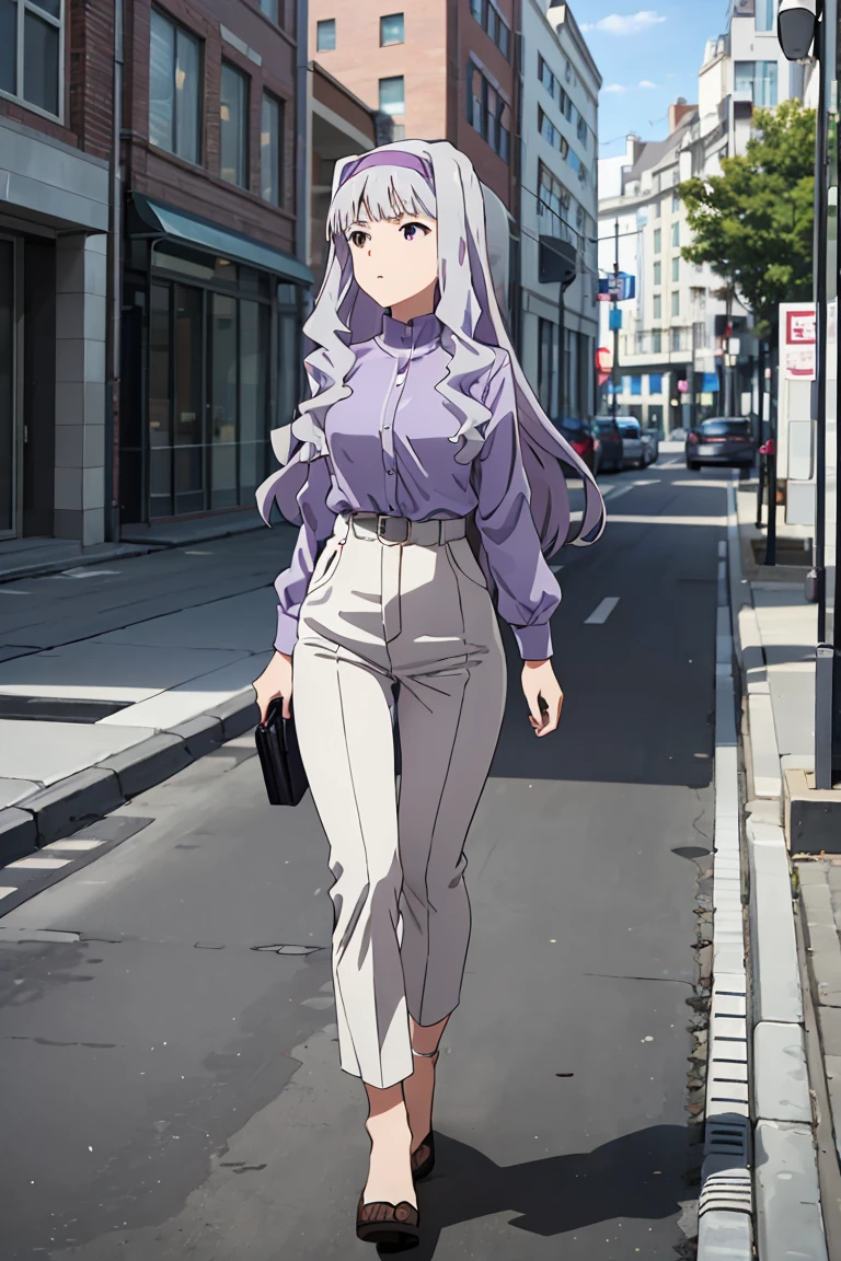 (( pixel perfect,  detail perfect ))), Alone,  1 girl, takane shijou, Purple hair band , big , (((Head to toe))) , ((( facing forward))),((( whole body)))