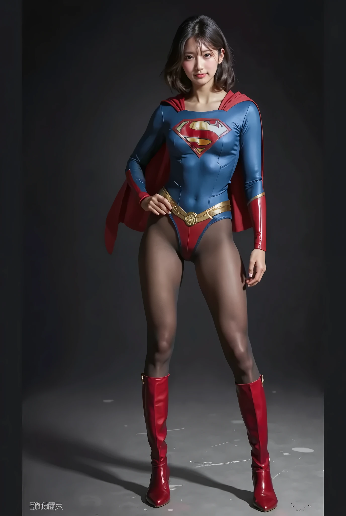 No background、(((Beautiful legs in black tights.)))、(((Legally express the beauty of your smile)))、((((Make the most of your original images)))、(((体にぴったりフィットするSupergirl Costume)))、(((Supergirl Costume)))、(((Beautiful twin tail hairstyle)))、(((She is winking cutely.)))、(((Please wear black tights....、Wear red boots)))、((Best image quality、8k))、((Highest quality、8k、masterpiece:1.3))、(((Preserve background )))、Sharp focus:1.2、Beautiful woman with perfect figure:1.4、Slim Abs:1.2、Wet body:1.5、Highly detailed face and skin texture、8k