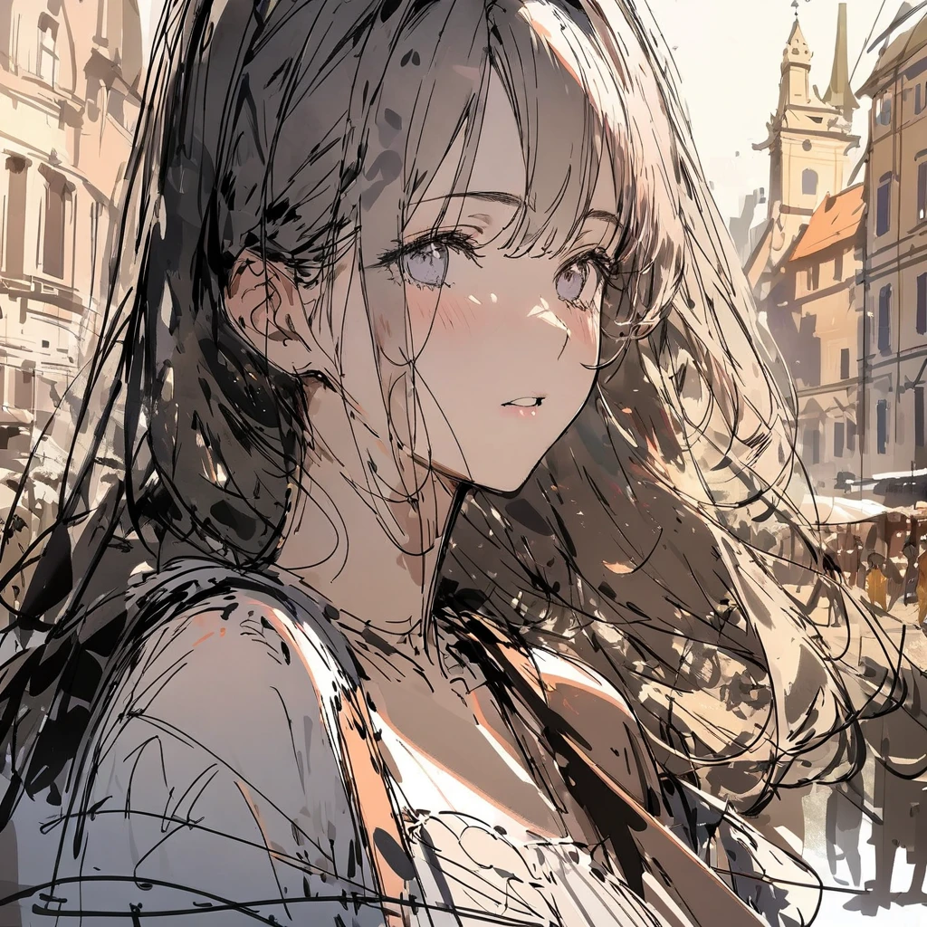 masterpiece,highest quality,ultra-detailed,high-definition background,8k,hi-res,high quality,break,((sketch:1.5)), ((watercolor:1)), Double Exposure of a Beautiful and Delicate Woman (The face is clear and perfect)image，Background、 Perfect Ultra Detailed Victorian Scenery , beautiful,  complicated illustration,  Artwork Concept Artwork, break,( not an effort to enjoy、enjoy making an effort ),