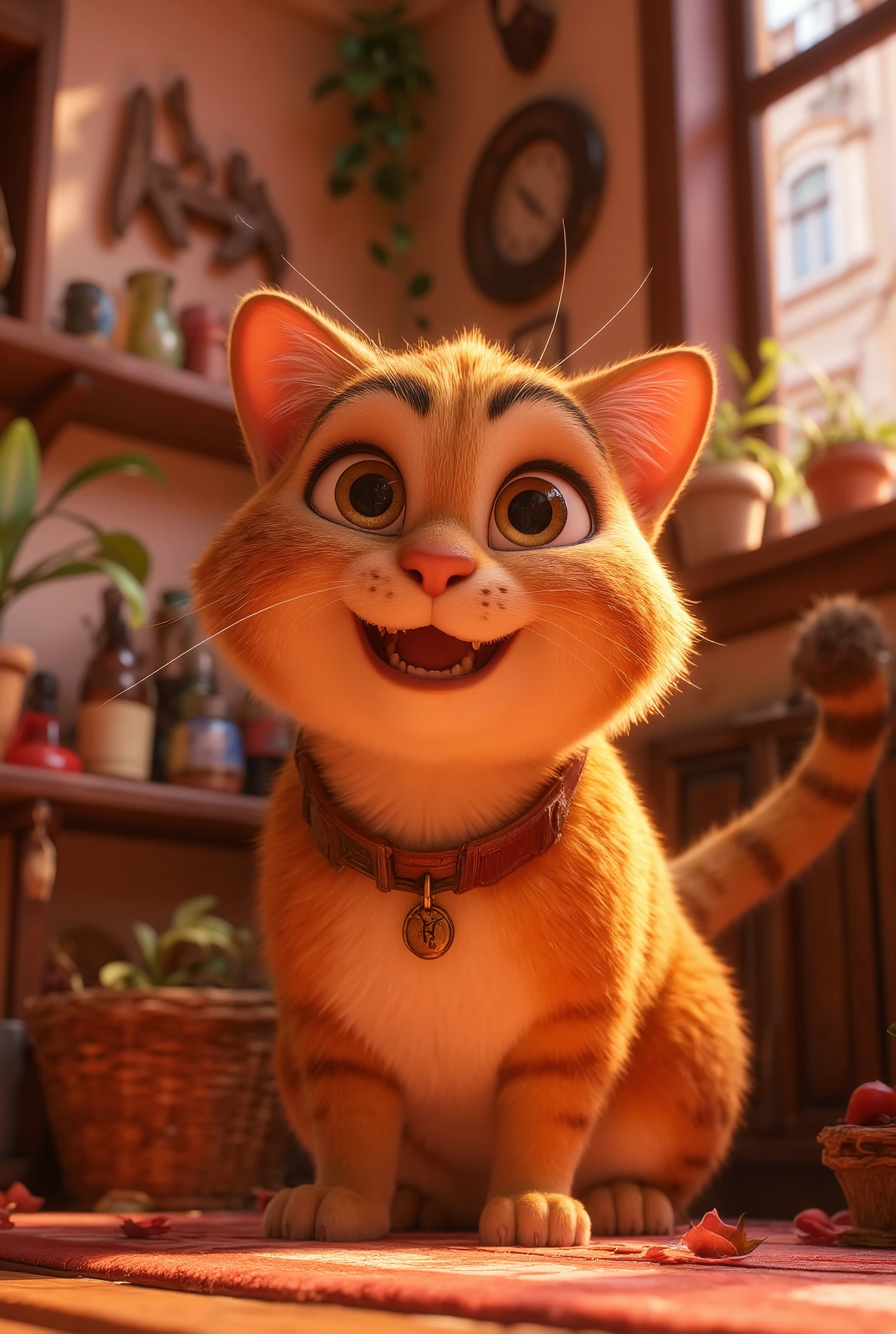 by Pixar,A cute fat cat,orange cat
