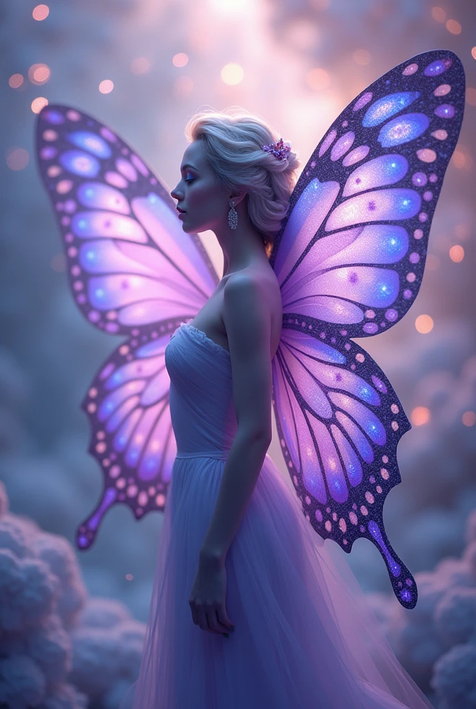 Ai generated butterfly women tshirt design with plain background 