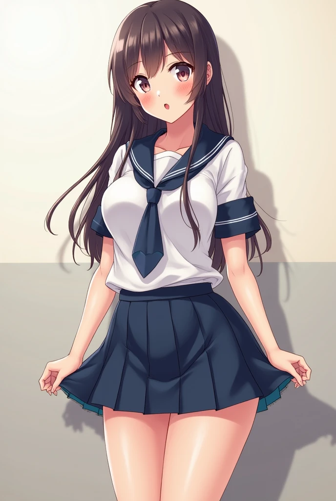 Anime girl in uniform with backpack in school hallway, an anime drawing inspired by Ma Yuanyu, trending on pixiv, serial art, anime moe art style, Anime visuals of cute girls, beautiful anime high school girl, Smooth Anime CG Art, Realistic , magical school student uniform, a hyperrealistic , Official art, ultra-detailliert、masterpiece、top-quality、超A high resolution、8K high image quality、Photogenic clarity、A detailed eye、gradients、perfect anatomy body proportions ,hard disk、nffsw , Nikon Z9 80mm Lens , masutepiece、Model Standing、(((Minuscule panties、Small micro panties、Pubic hair can be seen through the lace of the panties)))、(((Panties are lace pale pink panties.)))、(((Dark blue school uniform、White blouses、Cute white white short sleeve blouse with ribbon、short loose socks、dark brown loafers)))、(((See all panties)))、(((The skirt is definitely worn)))、(((Lift skirt hem)))、Sit in a triangle with your thighs slightly inward、panties focus、too bright natural light、Sunshine、Detailed lace panty pattern、Plain white panties、(((Lifting skirt while standing to show off panties to camera)))、(((Beautiful alignment and snow-white teeth)))、(((Lift the skirt bigger and bigger、Show your panties to the camera)))、The most popular and beautiful employees of the company、Ultra slim body Gcup bust、Body shape of slim model、Beautiful posture、Spring outdoor、During the School Cultural Festival、Lots of people、ultra-detailliert、masterpiece、top-quality、超A high resolution、8K high image quality、Photogenic clarity、A detailed eye、gradients、perfect anatomy body proportions ,hard disk、nffsw , Nikon Z9 80mm Lens , masutepiece、Model Standing、(((Minuscule panties、Small micro panties、Pubic hair can be seen through the lace of the panties)))、(((Panties are lace pale pink panties.)))、(((Dark blue school uniform、White blouses、Cute white white short sleeve blouse with ribbon、short loose socks、dark brown loafers)))、(((See all panties)))、(((The skirt is definitely worn)))、(((Lift skirt he,"(optimum,wedding g