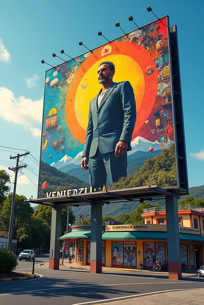 A billboard made of penises that says hi john