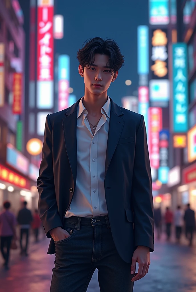 Description: In this stunning scene, immerse yourself in Tokyo's vibrant nightlife atmosphere. A fascinating young man, with short black hair and bright black eyes, appears before the viewer. He exudes confidence and curiosity as he observes the Tokyo cityscape in front of him. The city lights twinkle around you, painting a stunning scenery. The young man seems to be at peace with the hustle and bustle of the metropolis, conveying an intriguing mix of serenity and determination. His magnetic presence attracts the gazes of those around him, while he stands out elegantly in the crowd. This captivating figure invites you to explore the endless possibilities that await the streets of Tokyo.
Send a message
Free Research Preview. ChatGPT may produce inaccurate --auto --s2