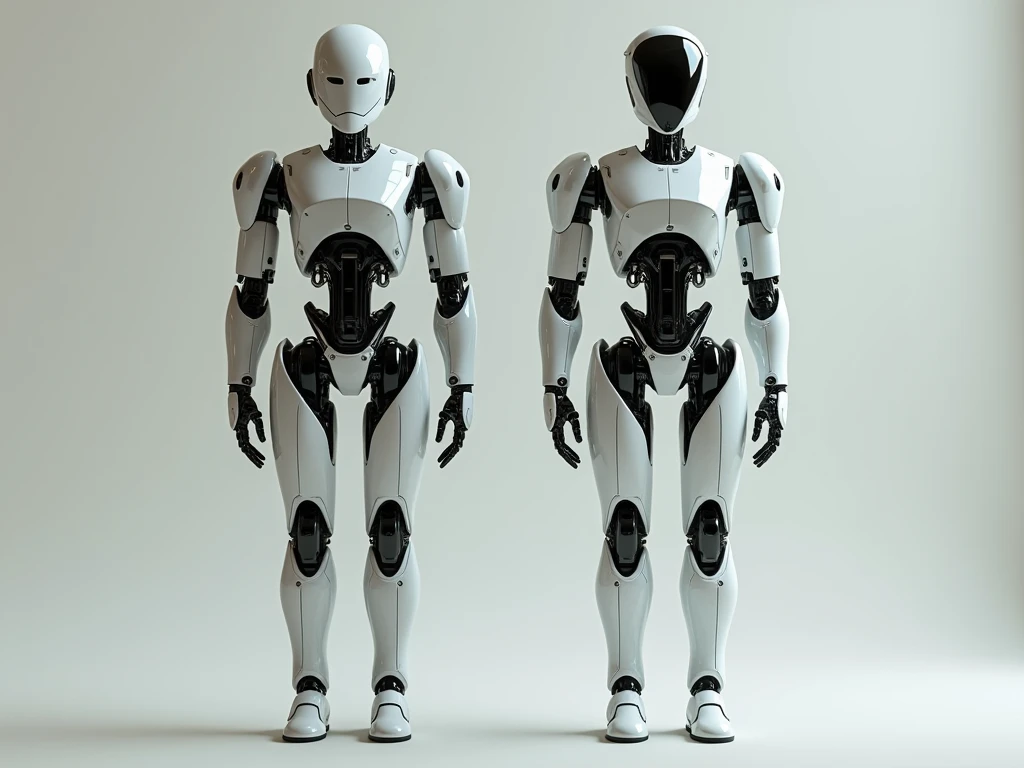 An image showing two robots, one for production and one for development, but both are very similar
