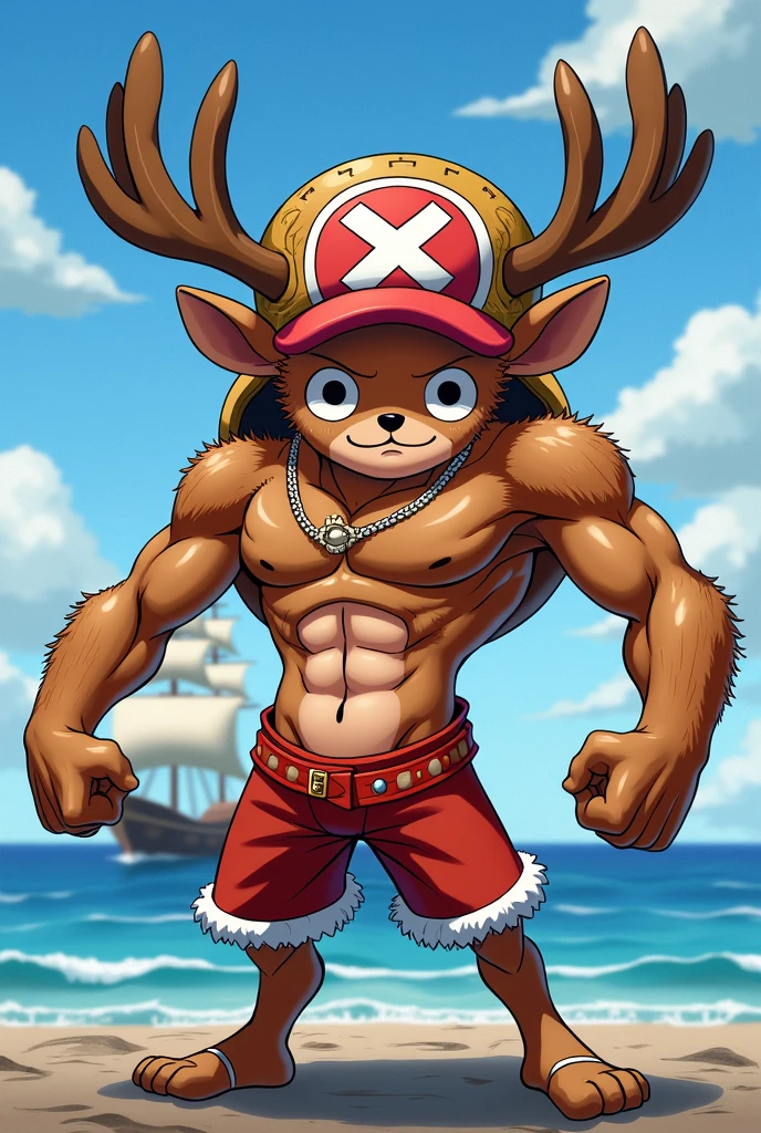 1boy, ChopperCzar, ArmPoint, (brown fur, animal ears, antlers, hooves, black eyes, Big Muscles, big biceps, big forearms, snout, fingers, fist), (hat, pink headwear, half body) (masterpiece:1.2)(nude, nfsw) hands up, oversized muscle, veiny muscle, hyper muscle, zoomed in