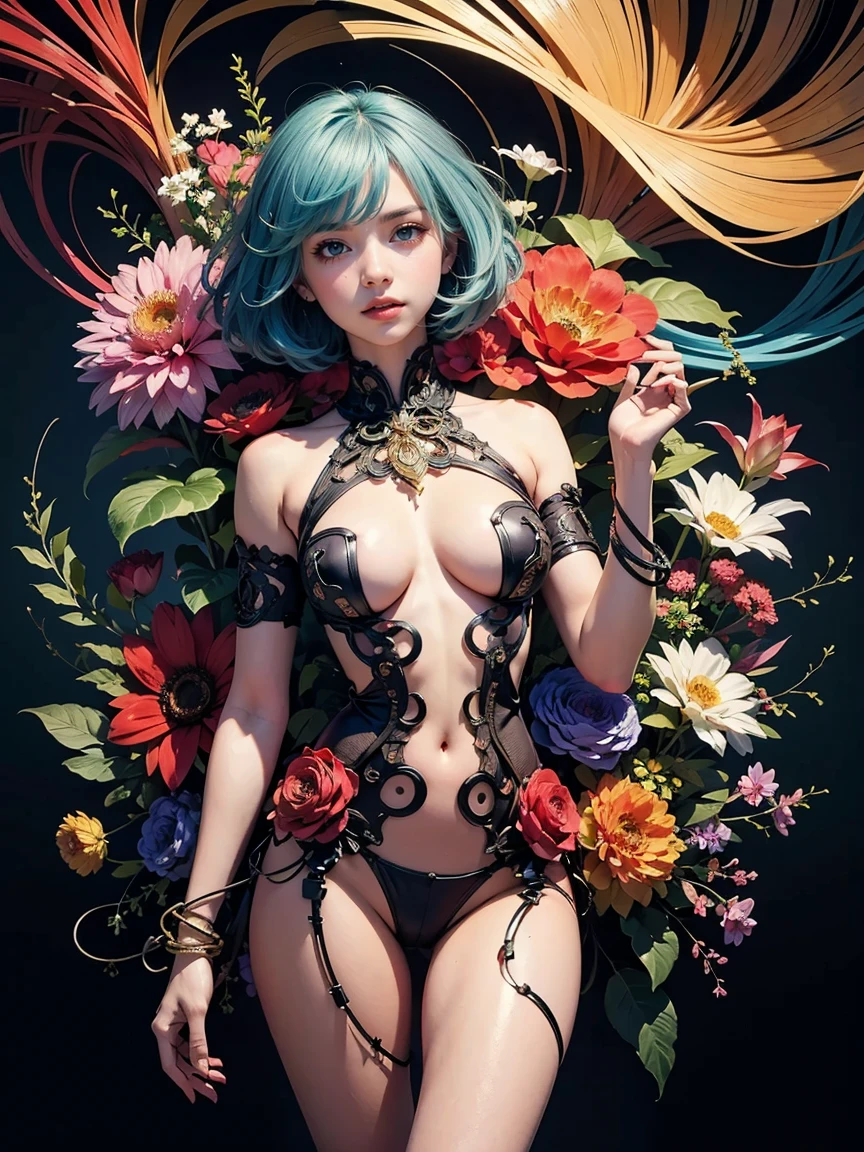 ((Beautiful girl wearing thin body stockings all over her body。Sailor Neptune Fallen to Evil。Female Solo :1.1))。((Do not show skin:1.2))。(a closeup)babydoll。Black Latex Long Gloves and Boots。Aqua-colored hair。Wavy medium hair。Ecstasy expression。Tattoo in the place of the navel。Spread your legs apart。Eyes without light 。chastity belt。(hightquality)。Shiny body。grinning evily。YandereSmile。