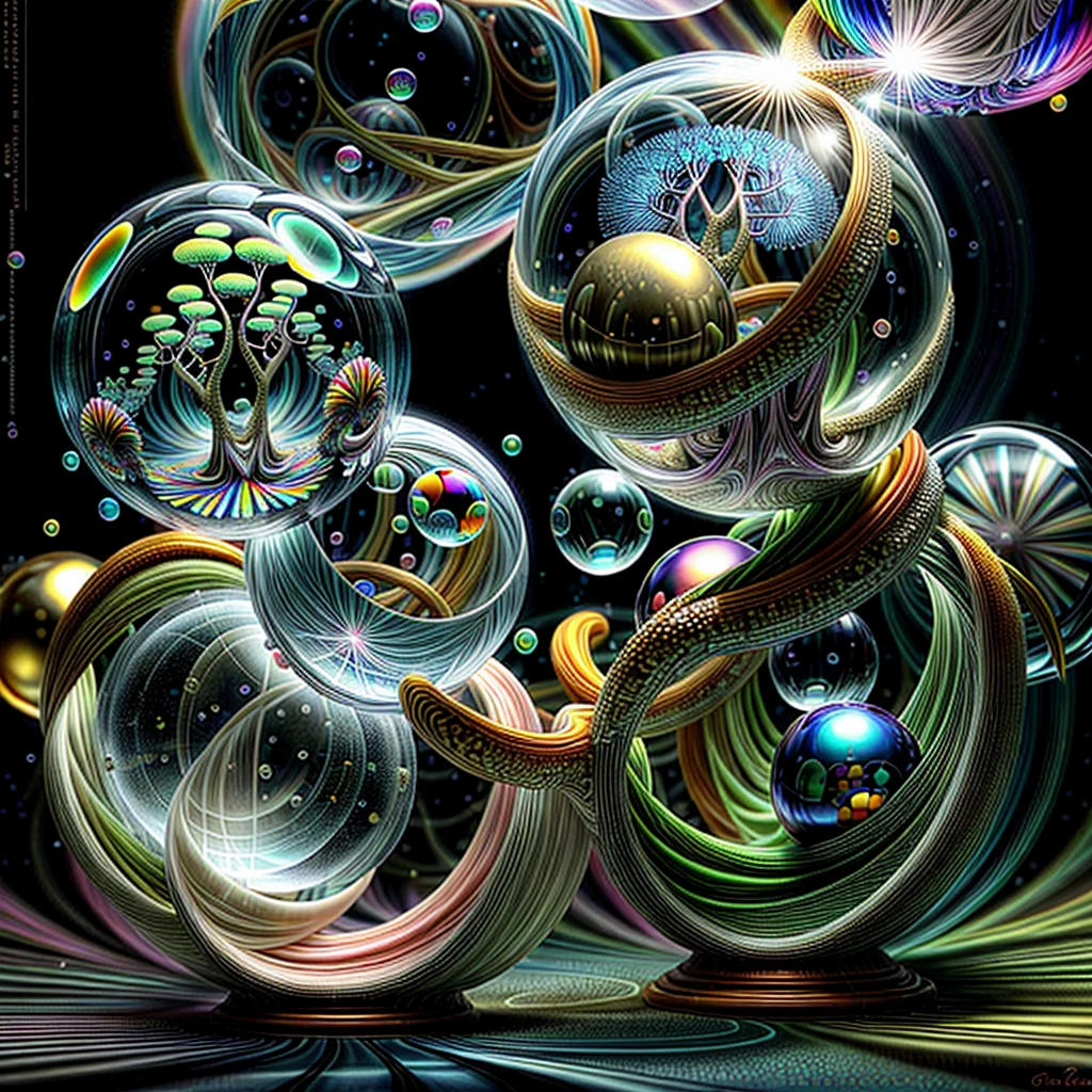 Make the colored liquid implode on itself and pour it out up towards the bottom of the image. Brilliant images of pure light emerging from vibrant colors in a psychedelic dream, shimmering glass morphing out of colors, tripped out detailed patterns in all colors, perfectly formed symmetrical spheres and glowing reflective bubbles, attention to detail on the bubbles and spheres, rainbows of color twisted in and out of translucent orbs, background is spilled paint and spirals of swirling colour, beautiful psychedelic digital art, pixel art, neon colors, 4d mandelbulb psychedelics, glass like psychedelic landscape, intricate rainbow environment, psychedelic underwater brightness, LSD,DMT, Psilocybin, Mescaline, trails of color and light, bright fluorescent colors, psychedelic trip, fluorescent psychedelic aesthetic, psychedelic vibrant colors, bright psychedelic neon colors, colorful paint drips out of the bubbles, 3d glass spheres melt into each other spilling out colours, visually disorienting, hallucination inducing, optical illusions a must, startling, stunning images, awe inspiringly, best quality wallpaper, Pixel Assets, Portrait photography, surrealism, Photorealistic, Hyperdetailed, Glass Morphism, Digital Art, Sparkle, Optical Illusion, Glowing Light, Reflection Light, Overexposure, God rays Backlighting, Depth Of Field, Rotational Symmetry, UHD, High Details, High Quality, Super Detailed, Best Quality, Award Winning, holographic, holographic earth Masterpiece