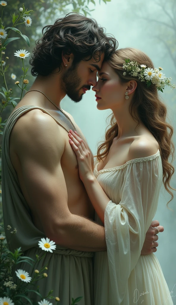 Eve's head in Adam's lap in the Garden of eden
