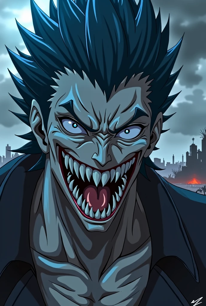showing her dangerous teeth anime