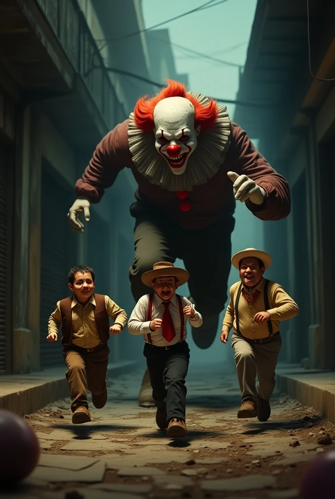 Photo of 1 typical road of Vietnam, With the Hallowen Festival, Unique costumed characters, Close-up of 1 guy dressed as Joker, The guy standing in the center of the photo, Golden Ratio Photo, Super realistic, 4k