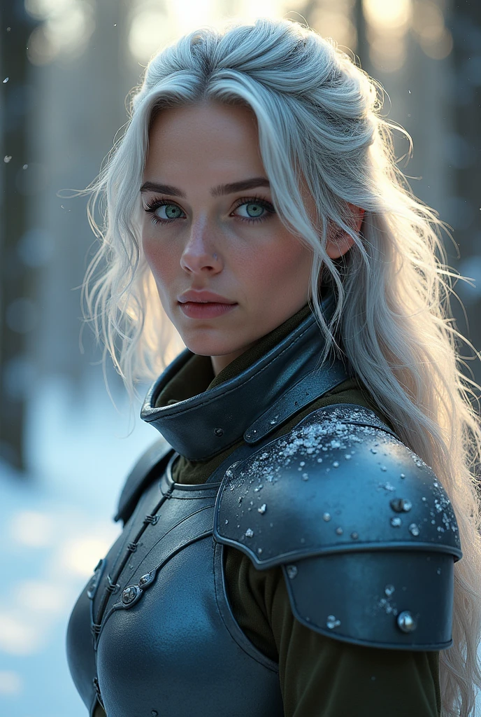 swedish woman, white hair,
detailed face, upper body, 3/4shot, (closeup:0.9), (skin pores:1.1),
4k, hyperrealism, realistic, hyperrealistic, high resolution, in the art style of Filip Hodas, 35mm lens, cinematic, soft lighting, epic realistic, faded, ((neutral colors)), (hdr:1.5), muted colors, pastel, warm lights, dramatic light, complex background, (by Irakli Nadar), rutkowski, intricate details, hyperdetailed, magnificent, elegant, cinematography,
light smile,
[victorian|medieval] christian crusader armor, (leaning on sword),
snowy victorian ruins in the background,
 <hypernet:sxzBloom_sxzBloom:0.5>