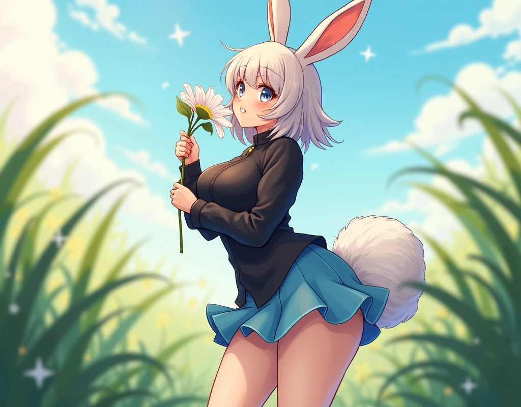 score_9, score_8_up, score_7_up, score_6_up, score_5_up, score_4_up, source_anime, 1girl, solo, , my hero academia, Rumi usagayami, , (carrot in pussy, vaginal insertion), dark skinned female, nude, , vaginal insertion, carrot, carrot in pussy, three quarter's view, large breasts, hanging breasts, kneeling on all fours, grass, blue sky. Meadow, smile, arched back,looking back at viewer, seductive, grin